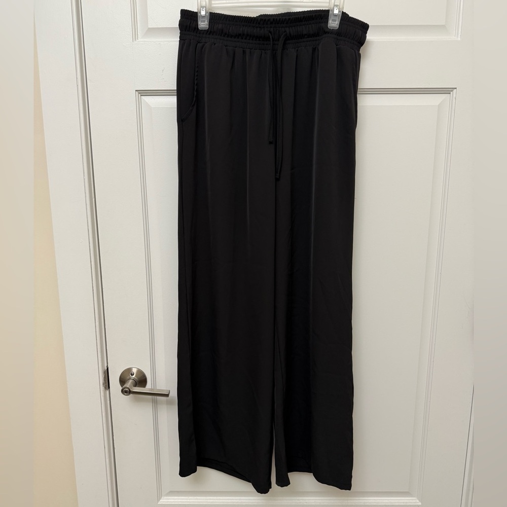 MELLODAY Black Wide-Leg Women's Pants